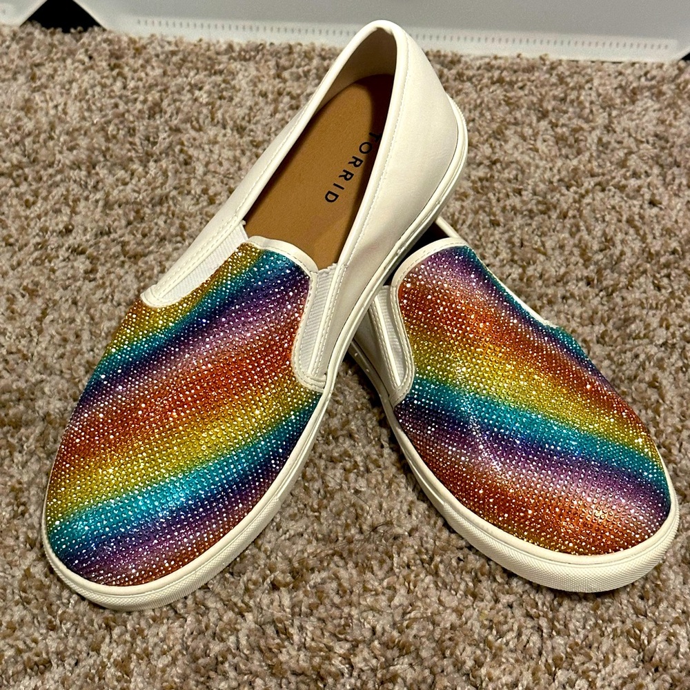 Torrid rainbow slip on’s 🌈